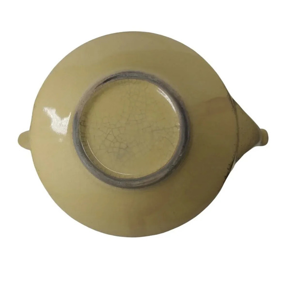 Vintage Pearl Ceramic Tea  Set, Yellow, Gilded 22k Carat Accents, 3 Piece Set - Picture 7 of 16